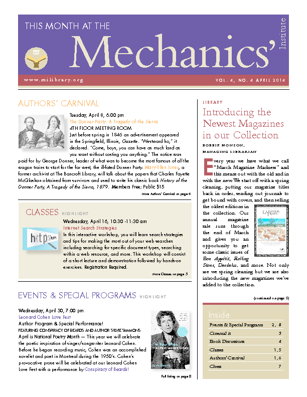 PDF version of theThis Month: April 2014 publication
